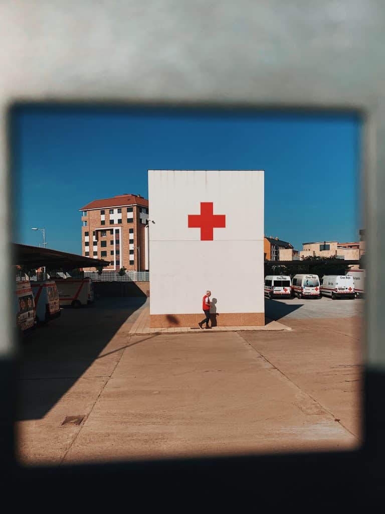 Le parking d'un centre de secours